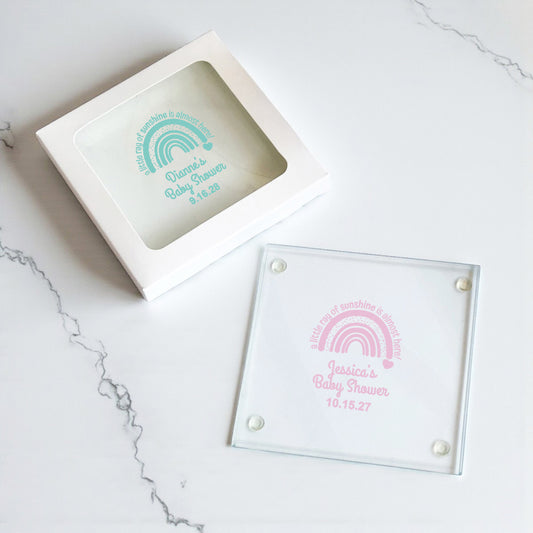 A Little Ray Of Sunshine Personalized Glass Coaster (Set of 24)