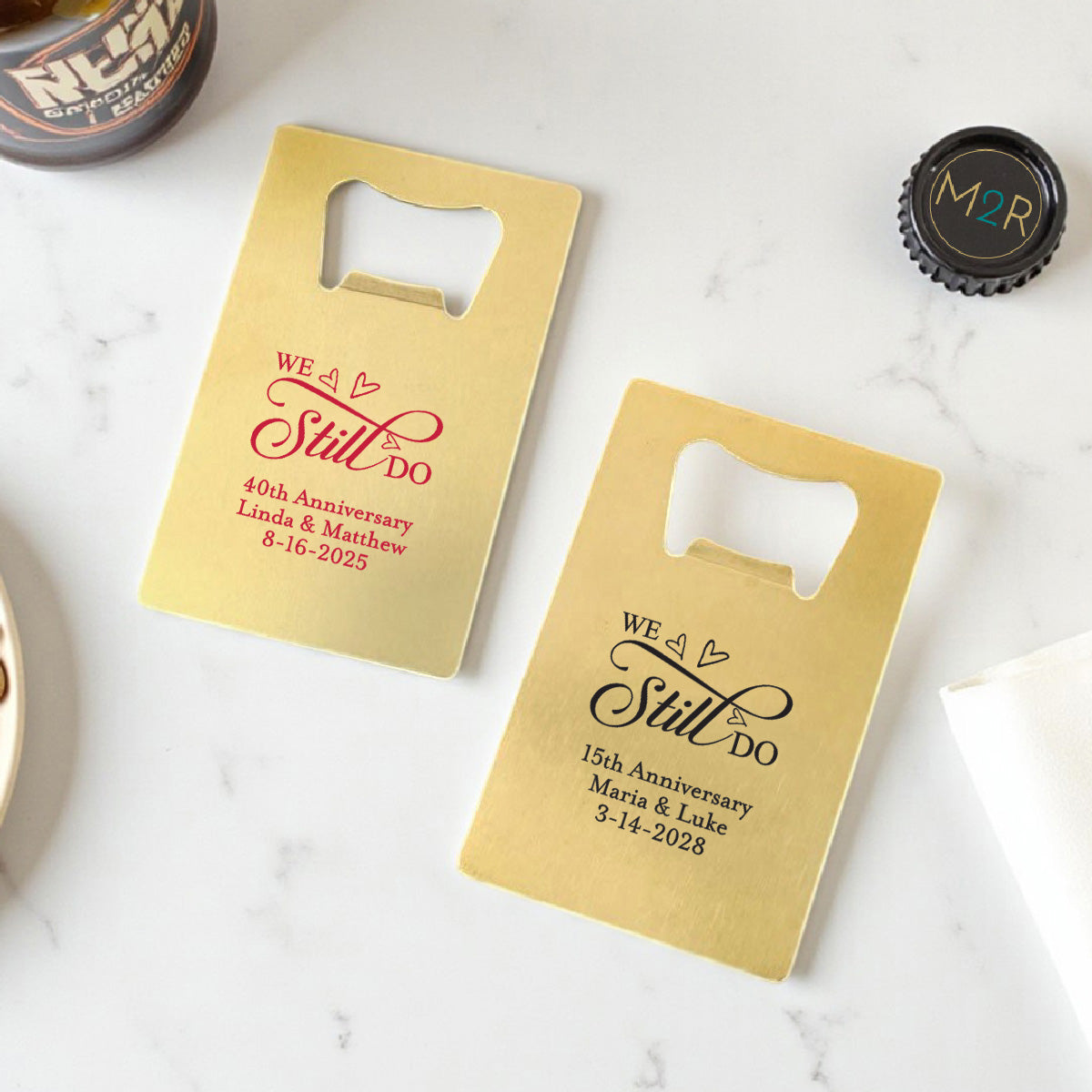 We Still Do Personalized Gold Credit Card Bottle Opener (Set of 24)