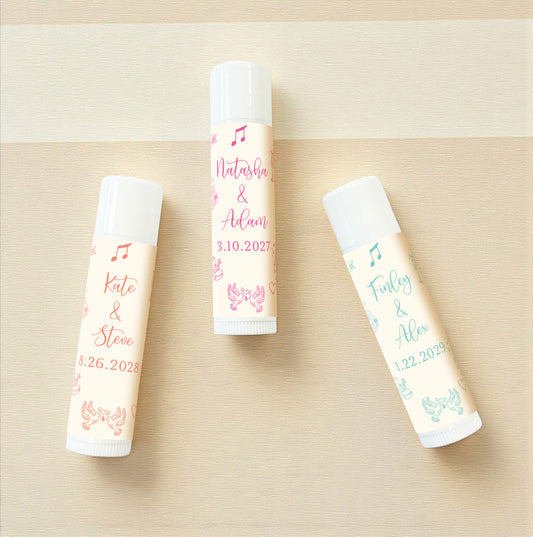Wedding Drawing Personalized Lip Balm Favors (Set of 12)