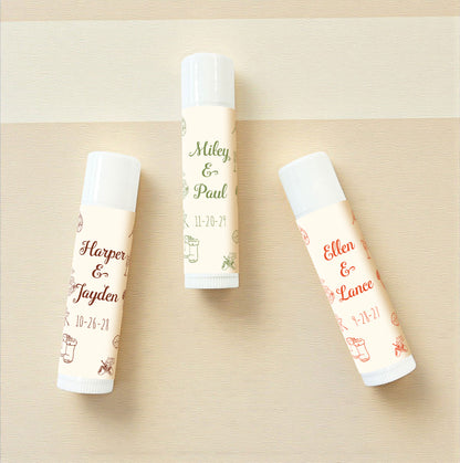 Fall Drawing Personalized Lip Balm Favors (Set of 12)