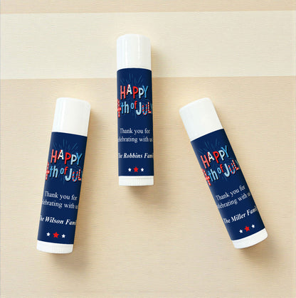 Fourth Of July Personalized Lip Balm Favors (Set of 12)