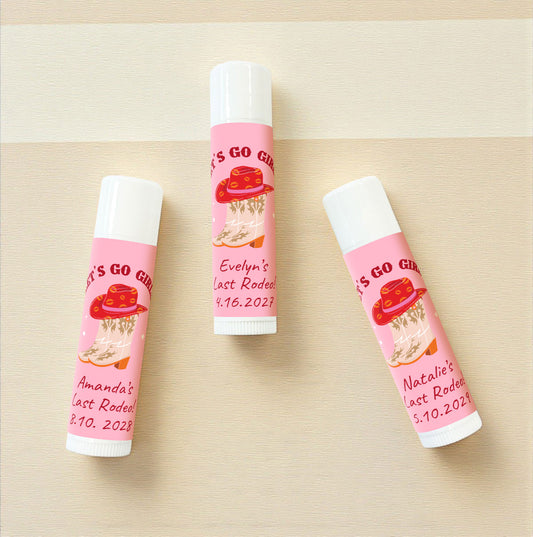 Cowgirl Personalized Lip Balm Favors (Set of 12)