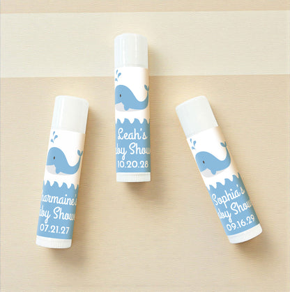 Baby Whale Personalized Lip Balm Favors (Set of 12)