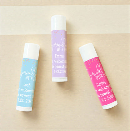 Sprinkled With Love Personalized Lip Balm Favors (Set of 12)