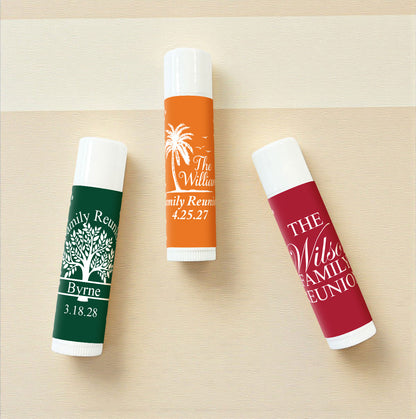 Family Reunion Personalized Lip Balm Favors (Set of 12)