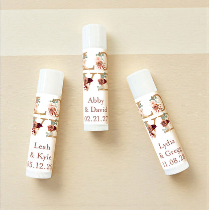 LOVE Fall Personalized Lip Balm Favors (Set of 12)