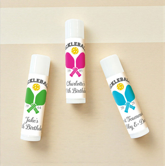 Pickleball Personalized Lip Balm Favors (Set of 12)