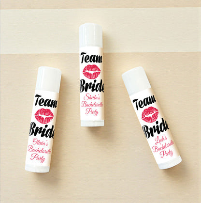 Team Bride Personalized Lip Balm Favors (Set of 12)