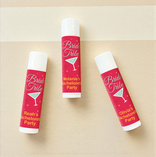 Bride Tribe Cocktail Personalized Lip Balm Favors (Set of 12)
