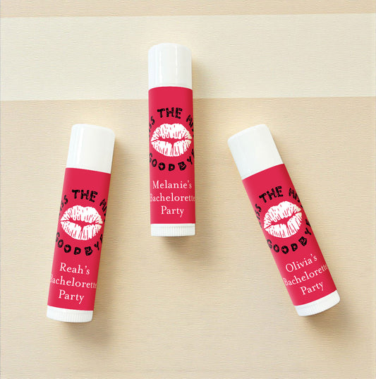 Kiss The Miss Goodbye Personalized Lip Balm Favors (Set of 12)