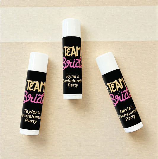 Team Bride Personalized Lip Balm Favors (Set of 12)