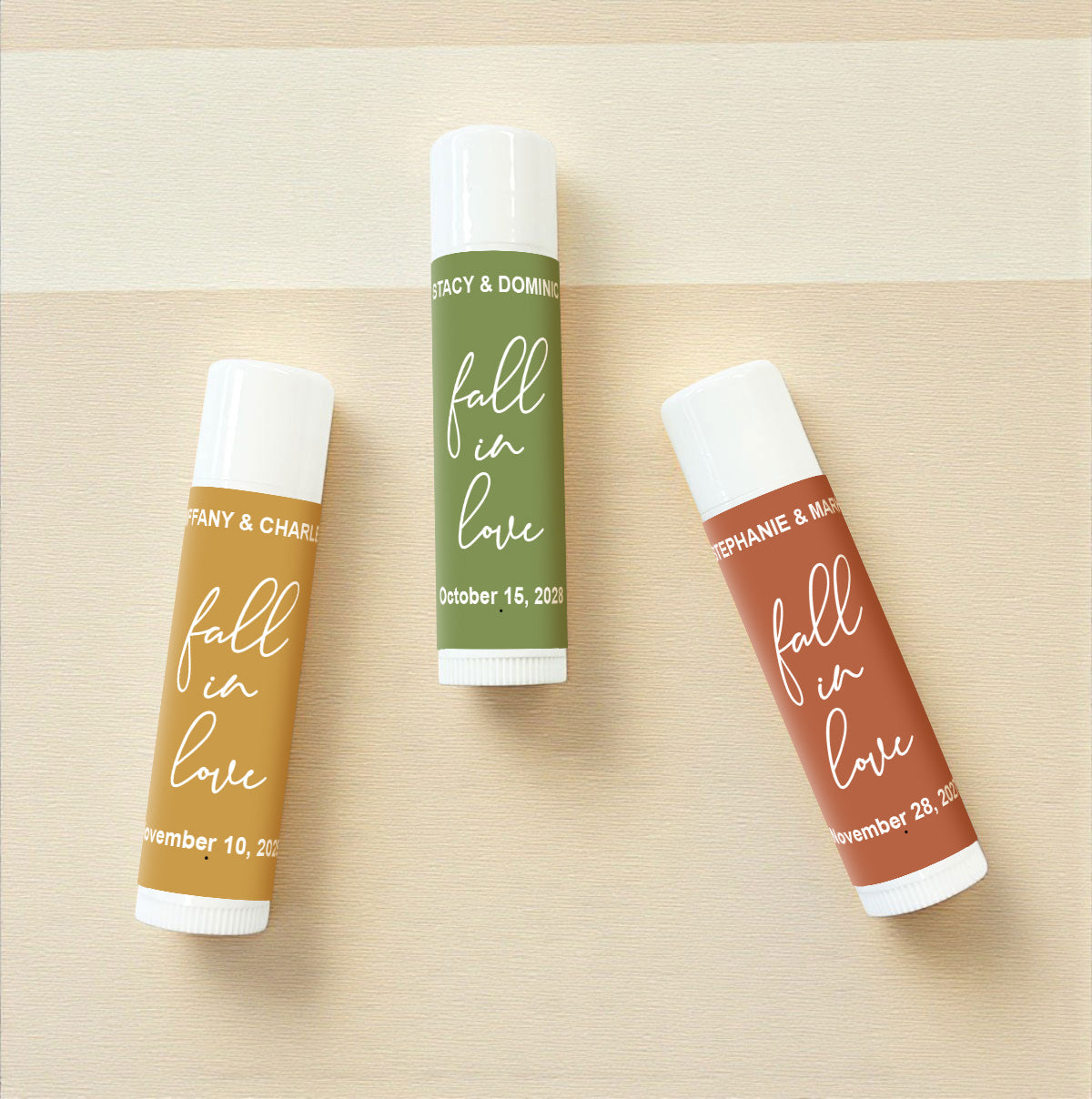 Fall In Love Personalized Lip Balm Favors (Set of 12)