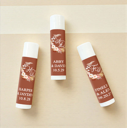 Fall Wreath Personalized Lip Balm Favors (Set of 12)