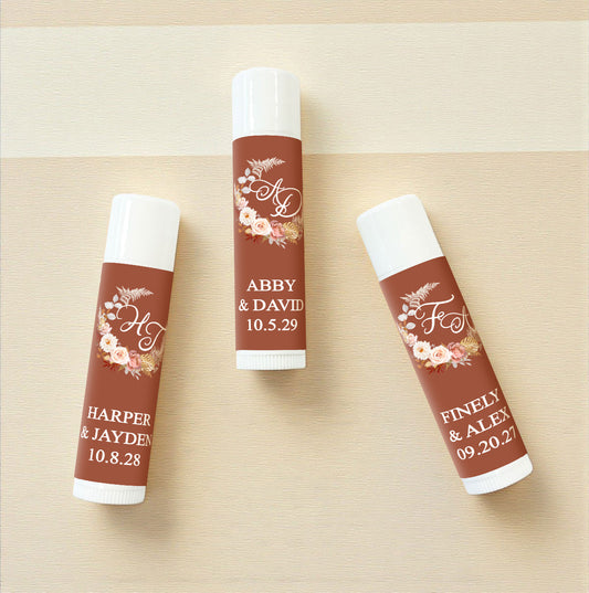 Fall Wreath Personalized Lip Balm Favors (Set of 12)
