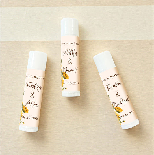 Sunflower Personalized Lip Balm Favors (Set of 12)