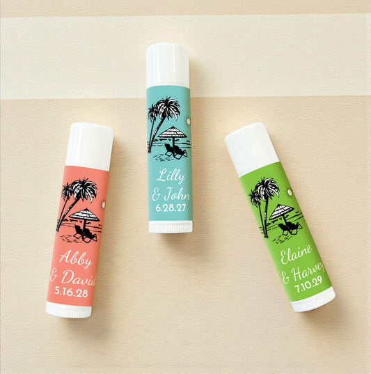 Beach Personalized Lip Balm Favors (Set of 12)