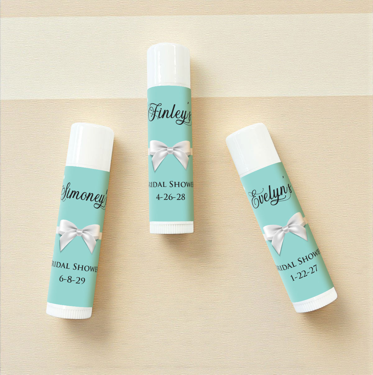 Tiffany Bow Personalized Lip Balm Favors (Set of 12)