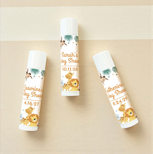 Safari Baby Shower Personalized Lip Balm Favors (Set of 12)