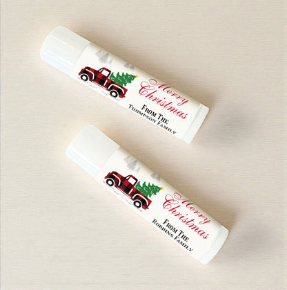 Red Pickup Truck Personalized Lip Balm Favors (Set of 12)