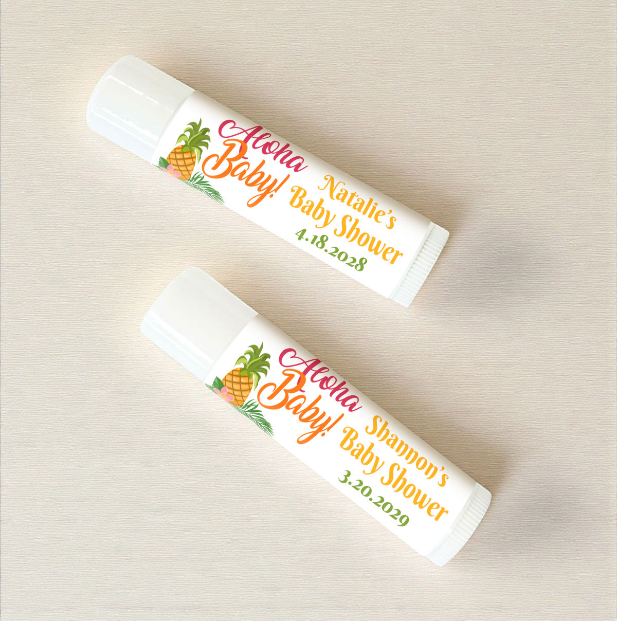 Aloha Baby Personalized Lip Balm Favors (Set of 12)