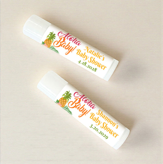 Aloha Baby Personalized Lip Balm Favors (Set of 12)