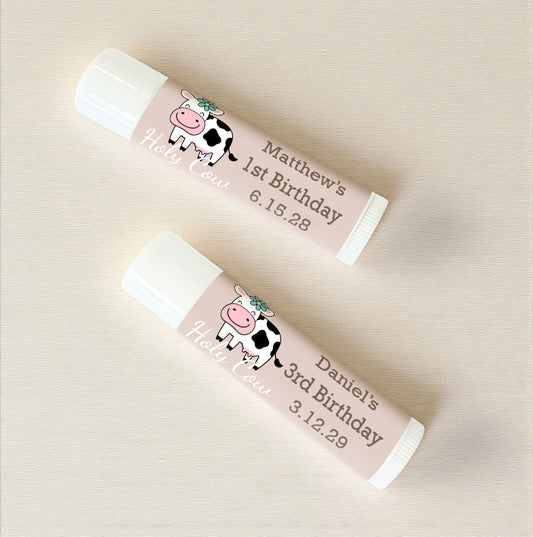 Holy Cow Personalized Lip Balm Favors (Set of 12)