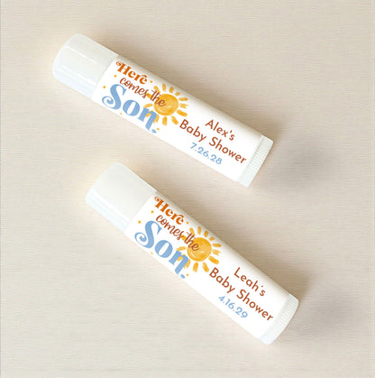 Here Comes The Son Personalized Lip Balm Favors (Set of 12)