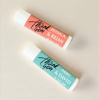 Thank You Personalized Lip Balm Favors (Set of 12)