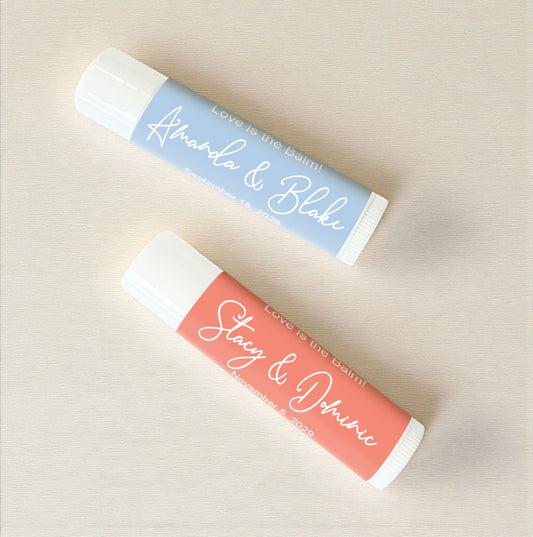 Couple Names Personalized Lip Balm Favors (Set of 12)
