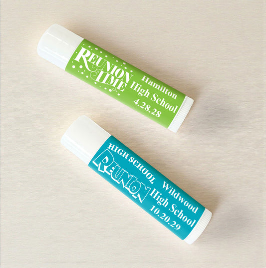 Class Reunion Personalized Lip Balm Favors (Set of 12)