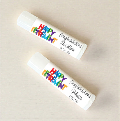 Happy Retirement Personalized Lip Balm Favors (Set of 12)