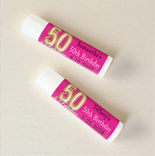 Age & Fabulous Personalized Lip Balm Favors (Set of 12)