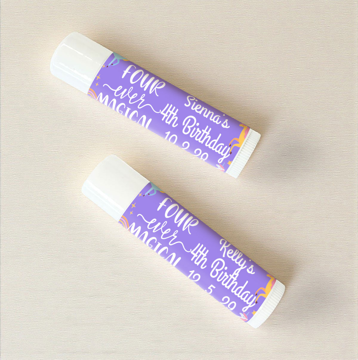 Four-Ever Magical Personalized Lip Balm Favors (Set of 12)
