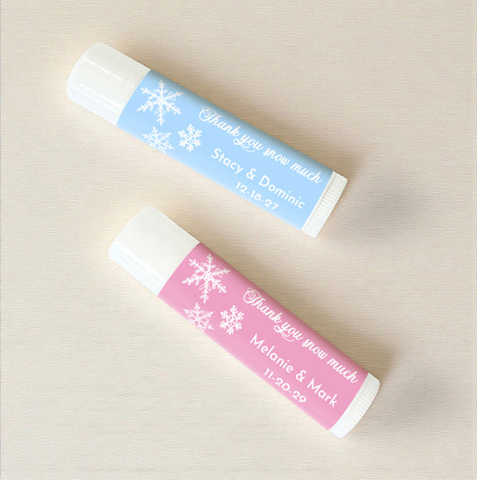 Snowflakes Personalized Lip Balm Favors (Set of 12)