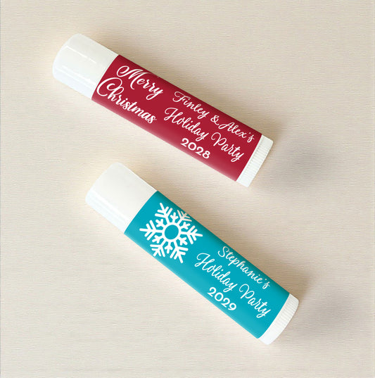 Holiday Personalized Lip Balm Favors (Set of 12)