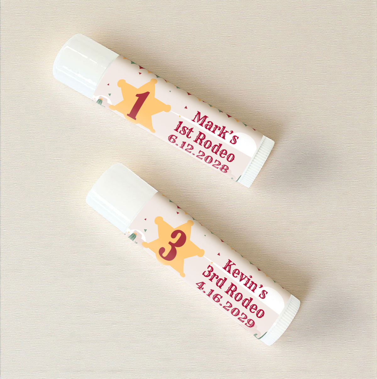 Wild West Birthday Rodeo Personalized Lip Balm Favors (Set of 12)