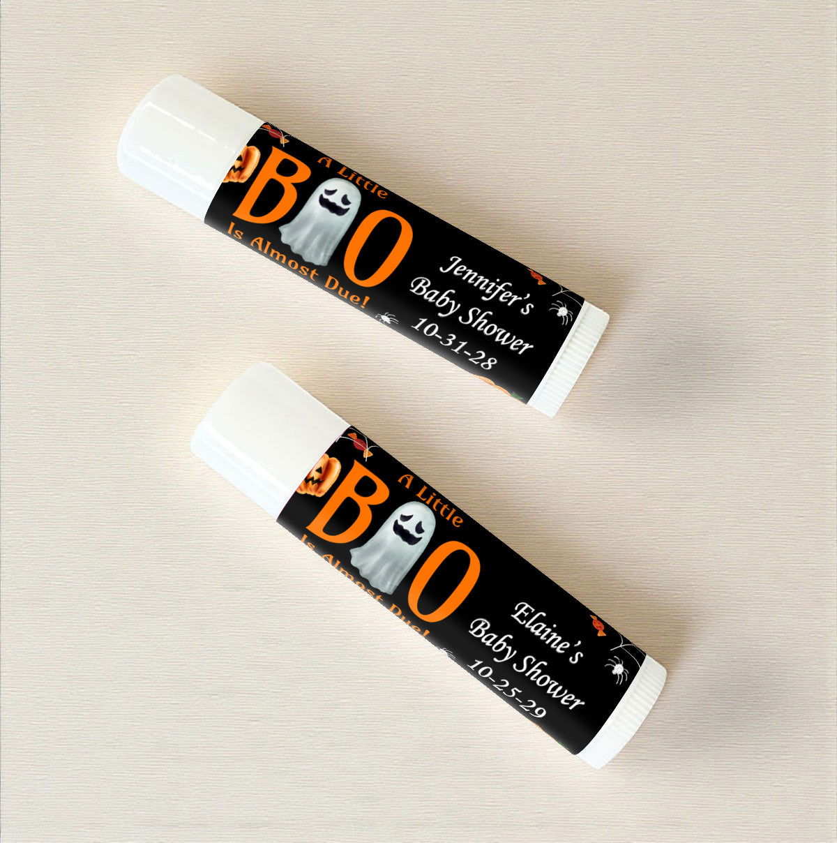 A Little Boo Is Almost Due Personalized Lip Balm Favors (Set of 12)