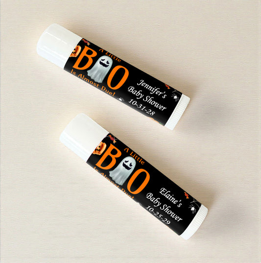 A Little Boo Is Almost Due Personalized Lip Balm Favors (Set of 12)