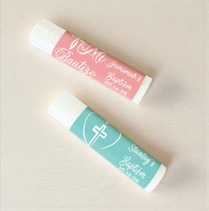 Baptism Personalized Lip Balm Favors (Set of 12)