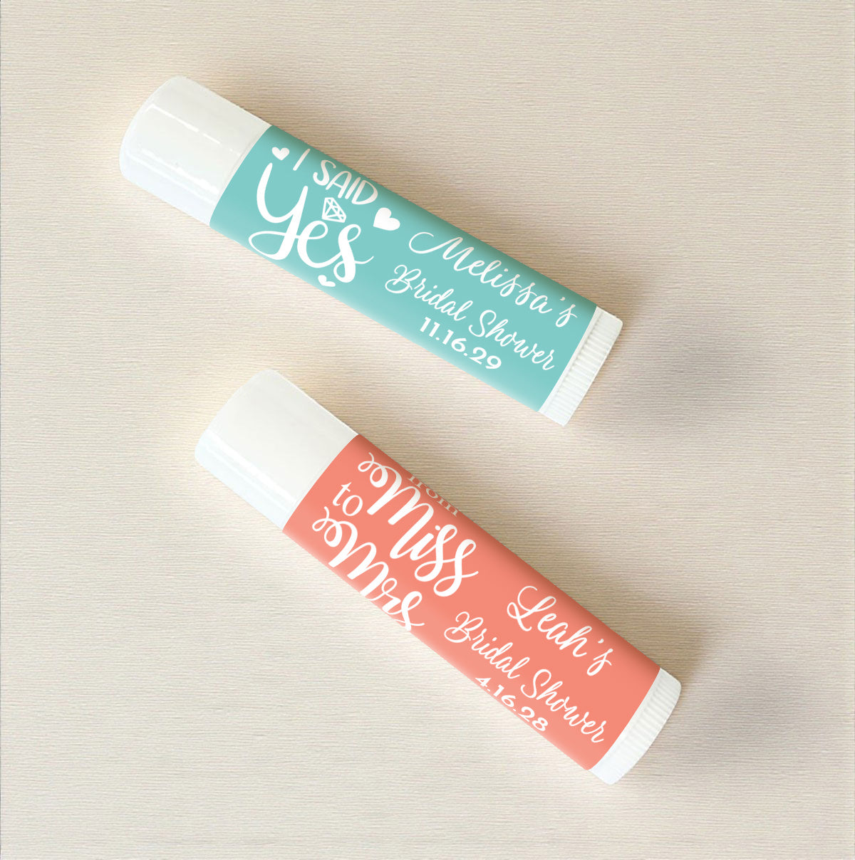 Bridal Shower Personalized Lip Balm Favors (Set of 12)