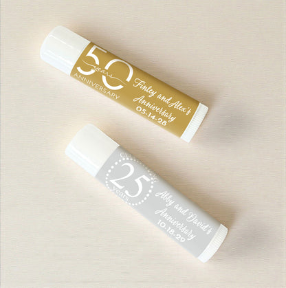 Anniversary Personalized Lip Balm Favors (Set of 12)
