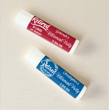 Retirement Personalized Lip Balm Favors (Set of 12)