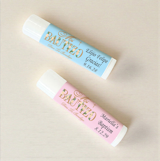 Mi Bautizo Personalized Lip Balm Favors (Set of 12)