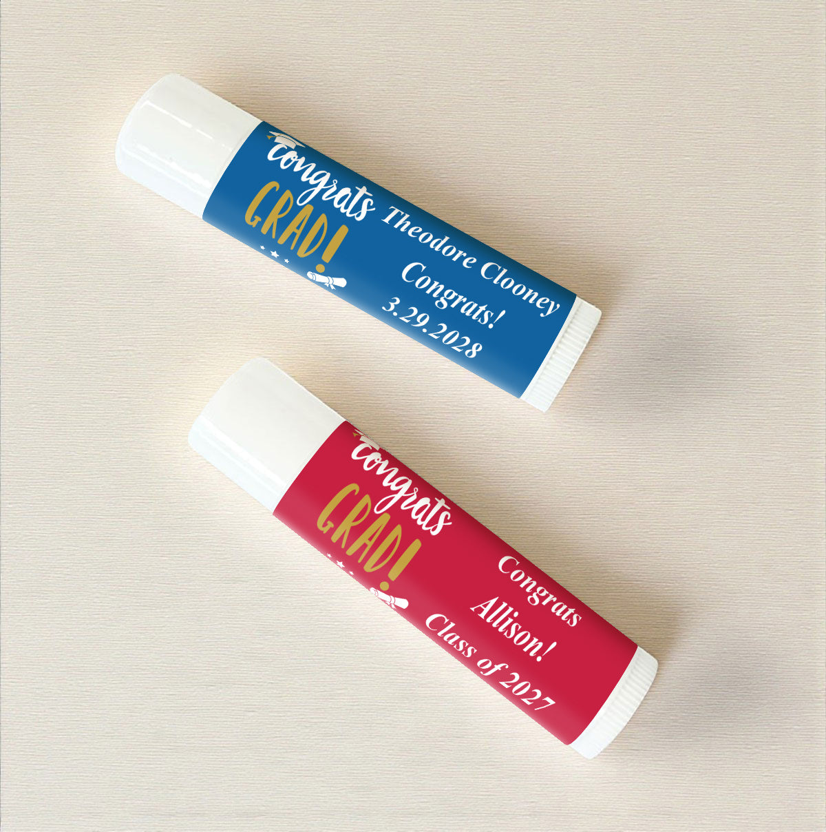 Congrats Grad Personalized Lip Balm Favors (Set of 12)