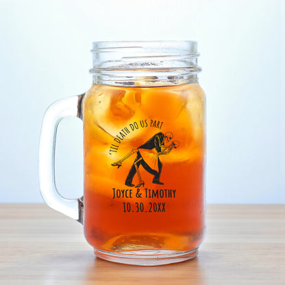 Til Death Do Us Part Personalized Mason Glass Mug (Set of 18)