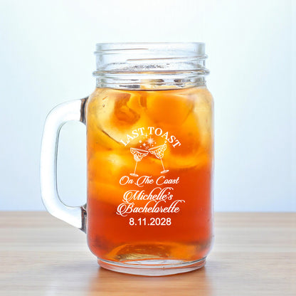 Last Toast On The Coast Personalized Mason Glass Mug (Set of 18)