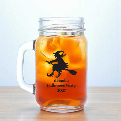 Halloween Personalized Mason Glass Mug (Set of 18)