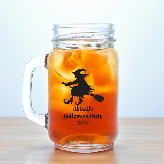 Halloween Personalized Mason Glass Mug (Set of 18)