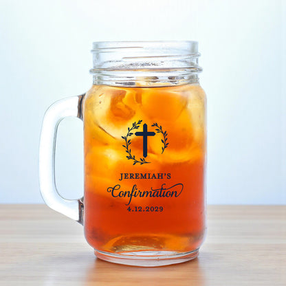 Confirmation Personalized Mason Glass Mug (Set of 18)
