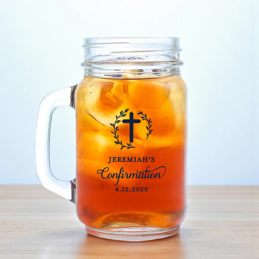 Confirmation Personalized Mason Glass Mug (Set of 18)